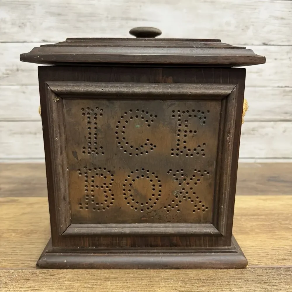 Pfaltzgraff Village Wood Ice Bucket Wood Plastic Insert Vintage
